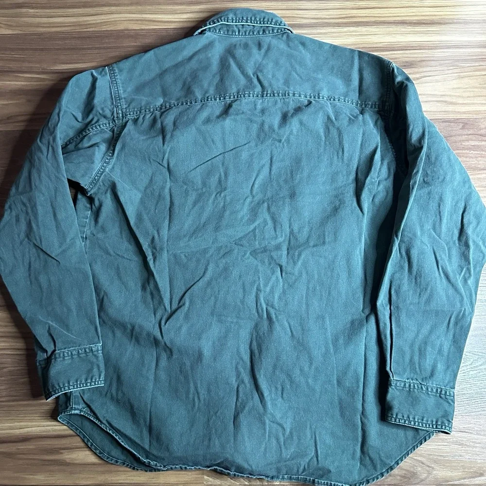 Lot of 2 Vintage Y2K Levis Denim Shirts Mens Medium Black Green Metal Button